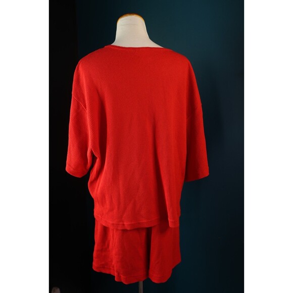 Vintage Disney Y2K Millennium Cast Member Red Thermal 2 Piece Pajama Set XXL - Picture 15 of 16